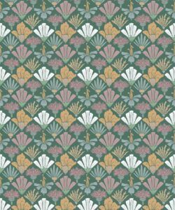 In The Bloom Collection - Wallpaper Republic - Corsage Wallpaper - Colorway: Forest Green - Swatch