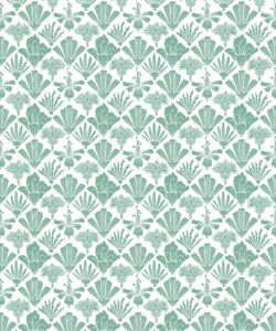 In The Bloom Collection - Wallpaper Republic - Corsage Wallpaper - Colorway: Green - Swatch