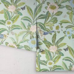 Summer Garden Wallpaper • Aqua Wallpaper • Floral Wallpaper Rolls