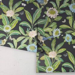 Summer Garden Wallpaper • Charcoal Wallpaper • Floral Wallpaper Rolls