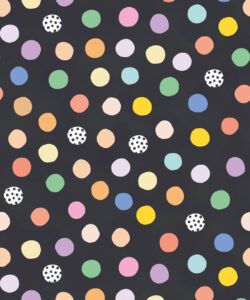 Happy Confetti Wallpaper • Black • Swatch