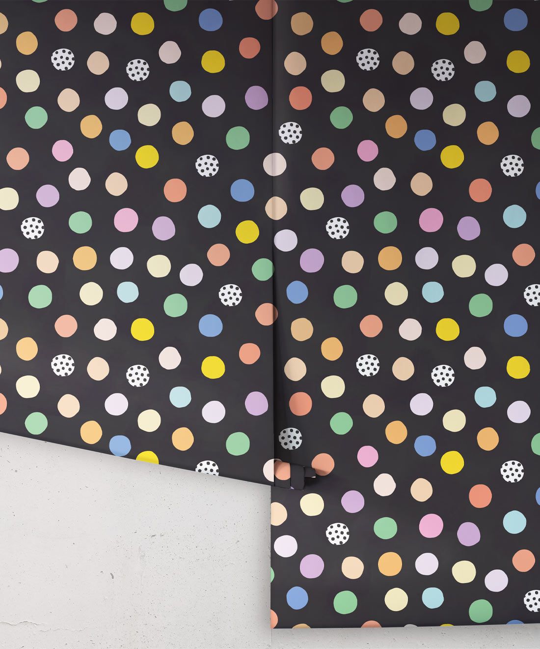 Happy Confetti Wallpaper • Black • Rolls