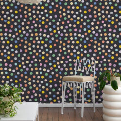 Happy Confetti Wallpaper • Black • Insitu