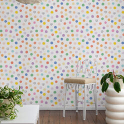 Happy Confetti Wallpaper • White • Insitu
