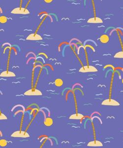 Happy Like A Holiday Wallpaper • Bay Blue • Swatch