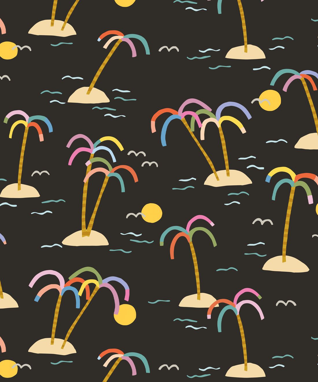 Happy Like A Holiday Wallpaper • Black • Swatch