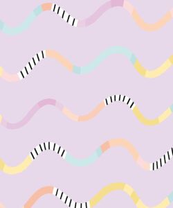 Happy Waves Wallpaper • Lilac • Swatch