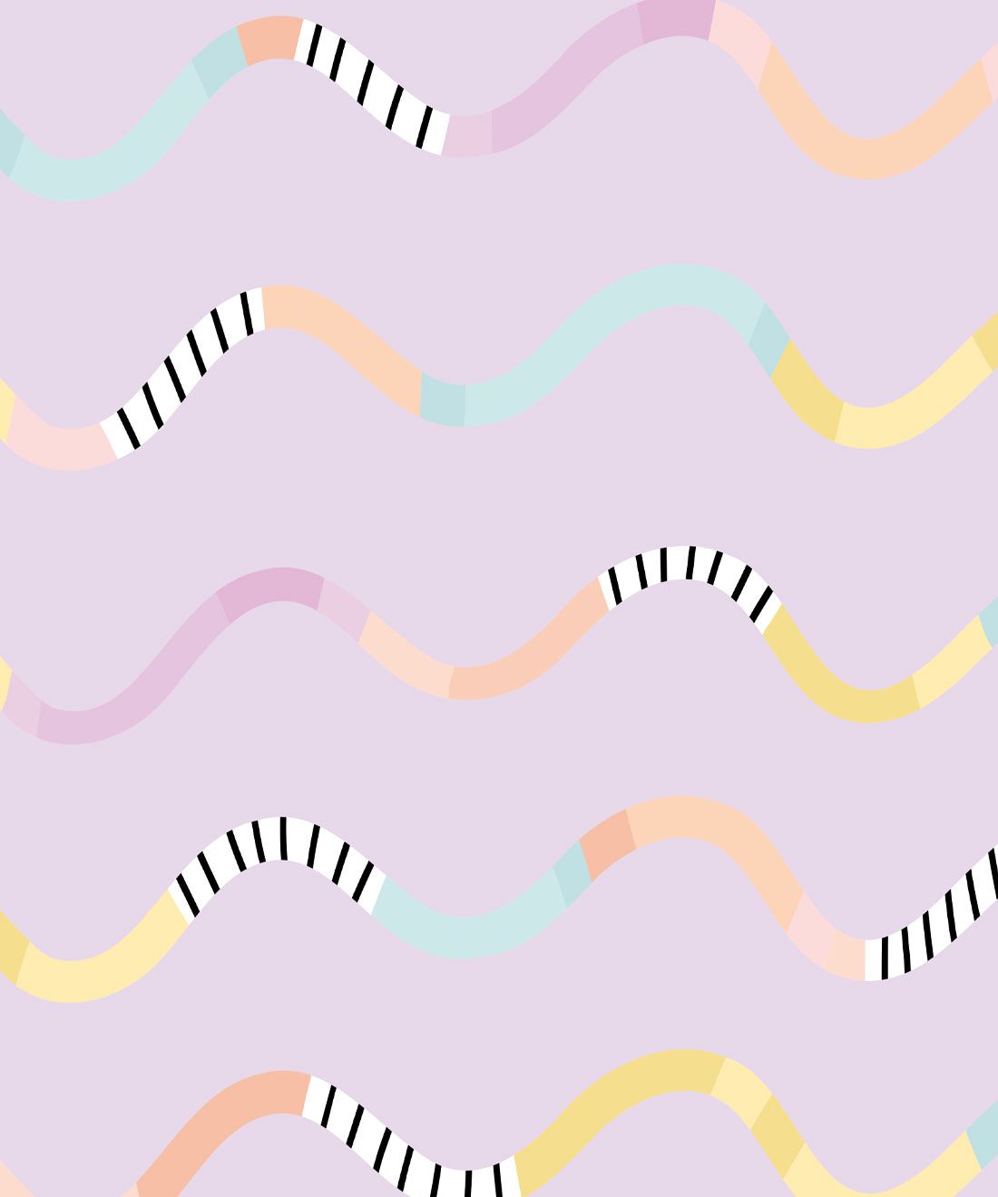 Happy Waves Wallpaper • Lilac • Swatch