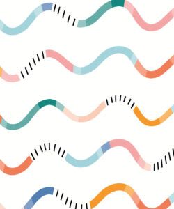 Happy Waves Wallpaper • White • Swatch