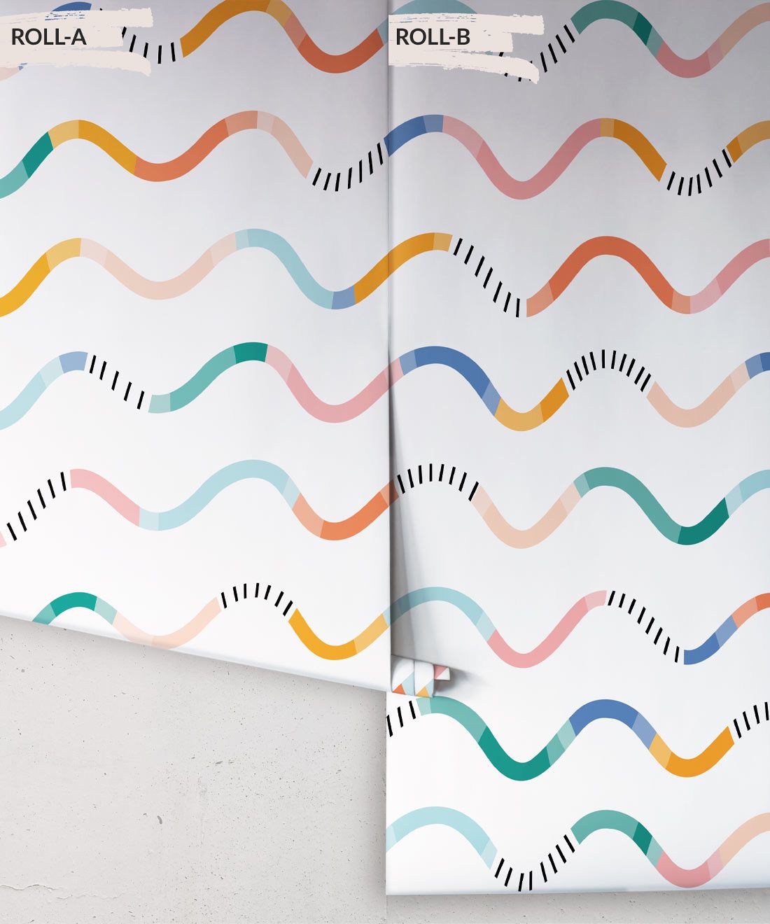 Happy Waves Wallpaper • White • Rolls