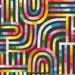 Maze Time Wallpaper • Black Rainbow • Swatch