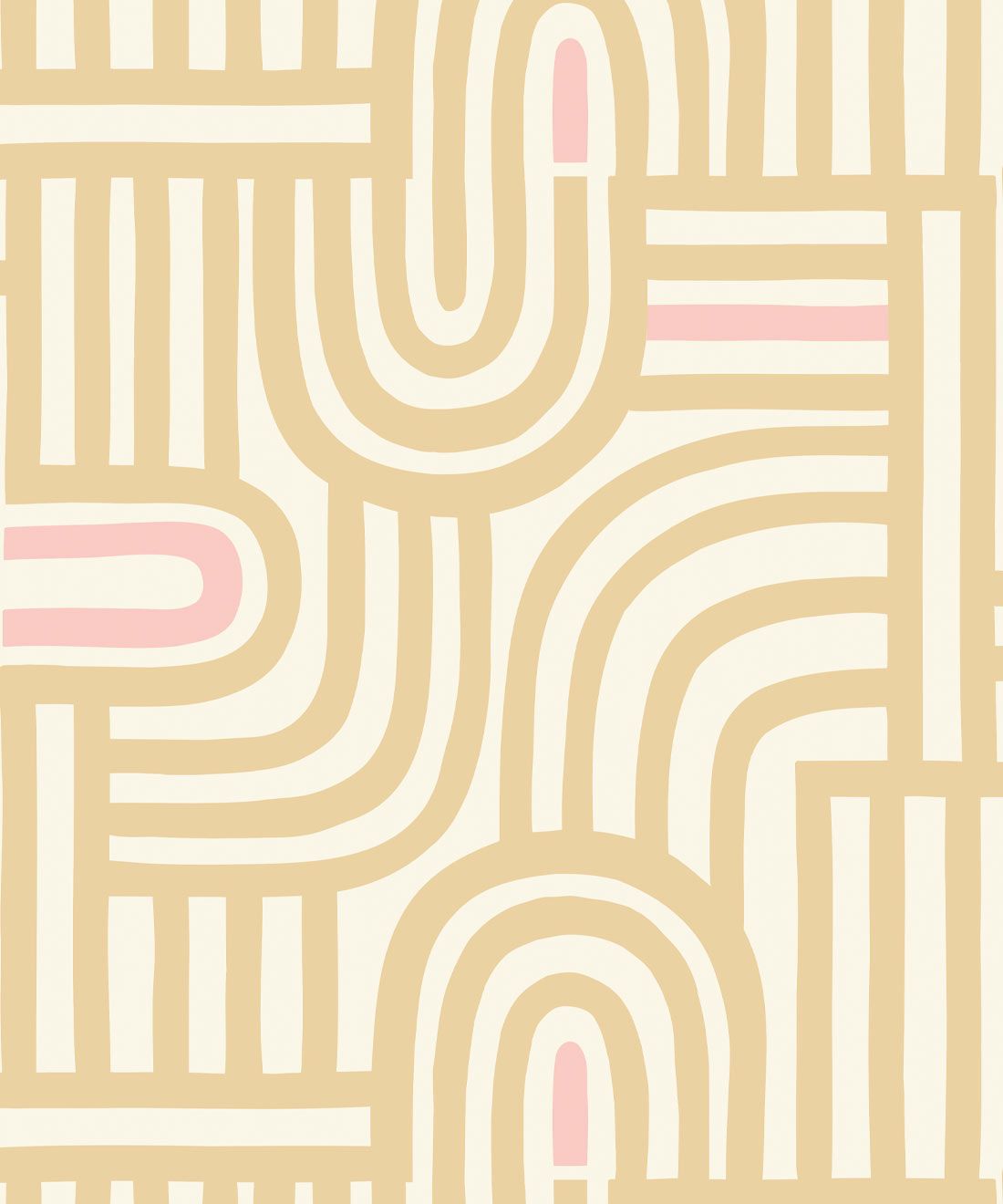 Maze Time Wallpaper • Cream • Swatch