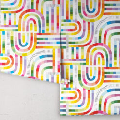 Maze Time Wallpaper • White Rainbow • Rolls