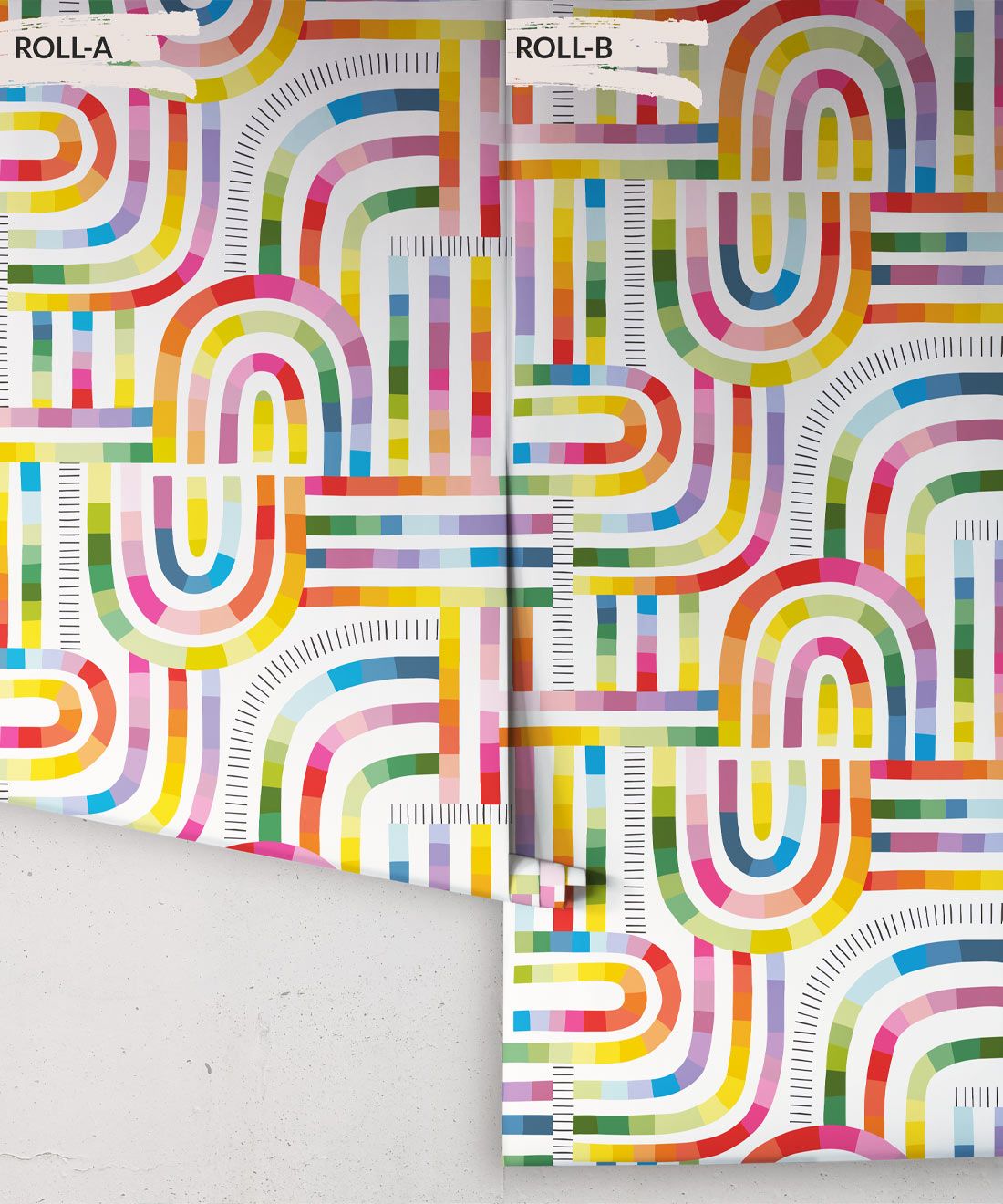 Maze Time Wallpaper • White Rainbow • Rolls