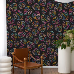 Monstera Love Wallpaper - White - Two Roll Set - Bedroom/Kids Room/Kitchen/Living Room Wallpaper Roll - Milton & King