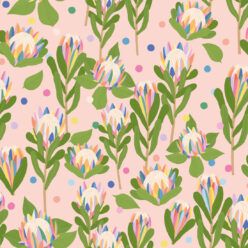 Protea Party Wallpaper • Fruity Peach • Swatch