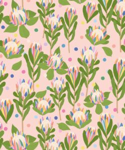 Protea Party Wallpaper • Fruity Peach • Swatch