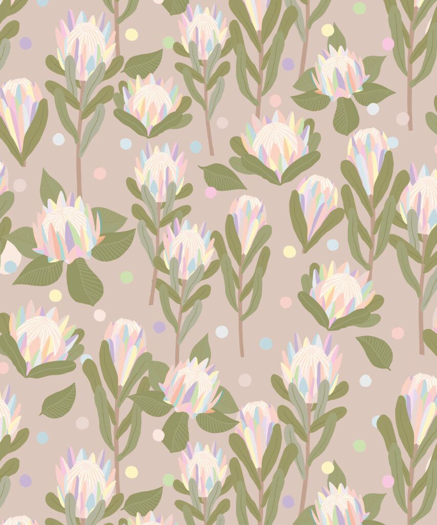 Protea Party Wallpaper • Playful Florals • Milton & King USA