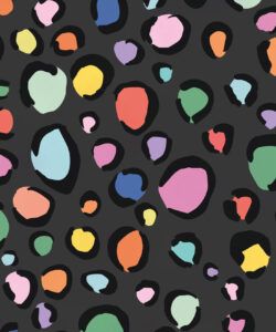 Rainbow Leopard Wallpaper • Charcoal • Swatch