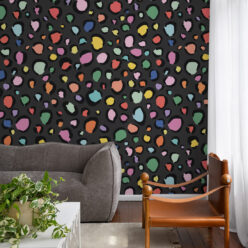 Rainbow Leopard Wallpaper • Charcoal • Insitu