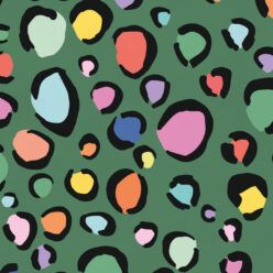 Rainbow Leopard Wallpaper • Deep Green • Swatch