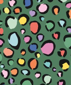 Rainbow Leopard Wallpaper • Deep Green • Swatch