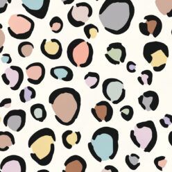 Rainbow Leopard Wallpaper • Pastel Cream • Swatch