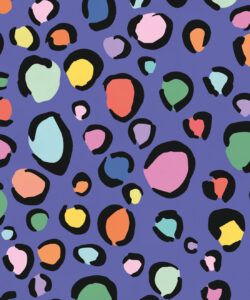 Rainbow Leopard Wallpaper • Periwinkle • Swatch