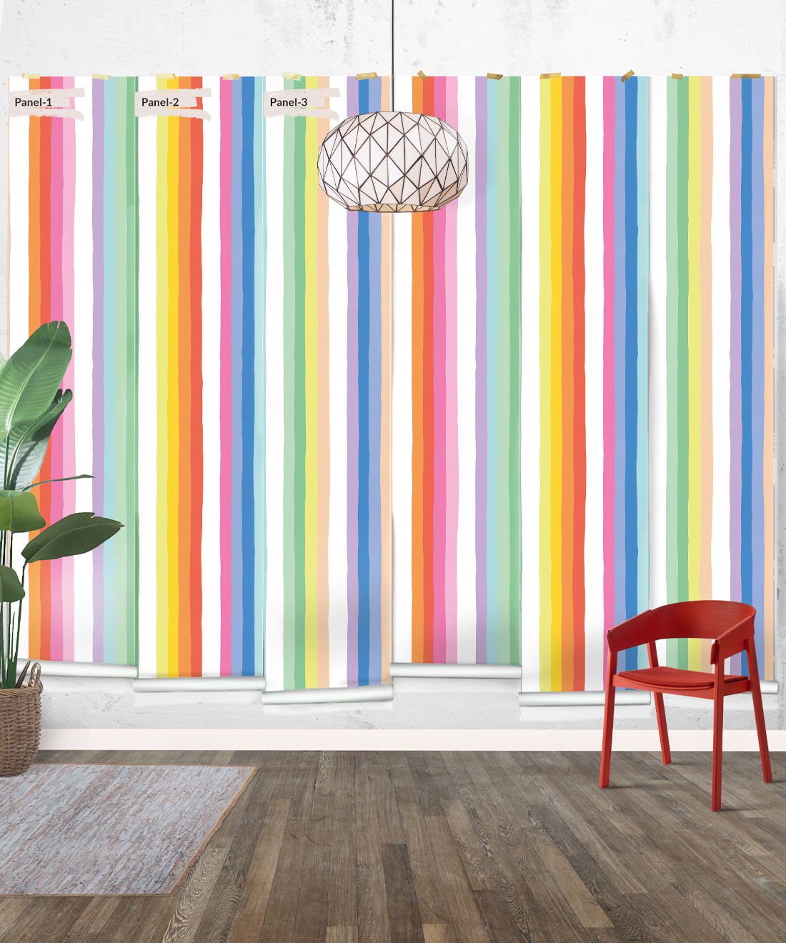 Rainbow Wall Mural • Bright Simple • Panels