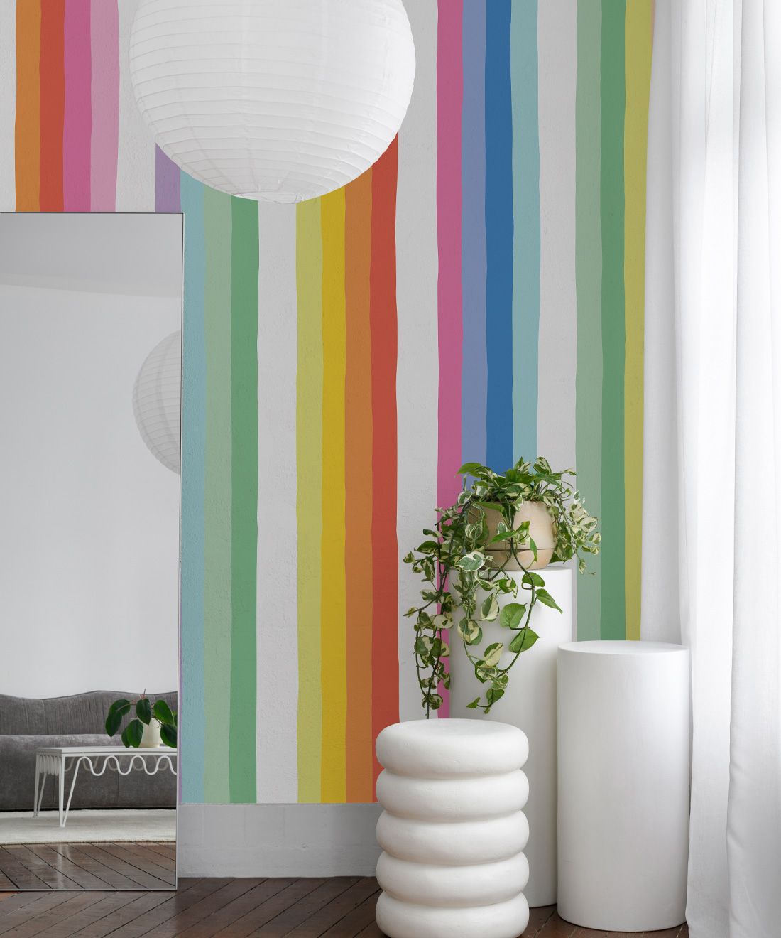 Rainbow Wall Mural • Bright Simple • Insitu
