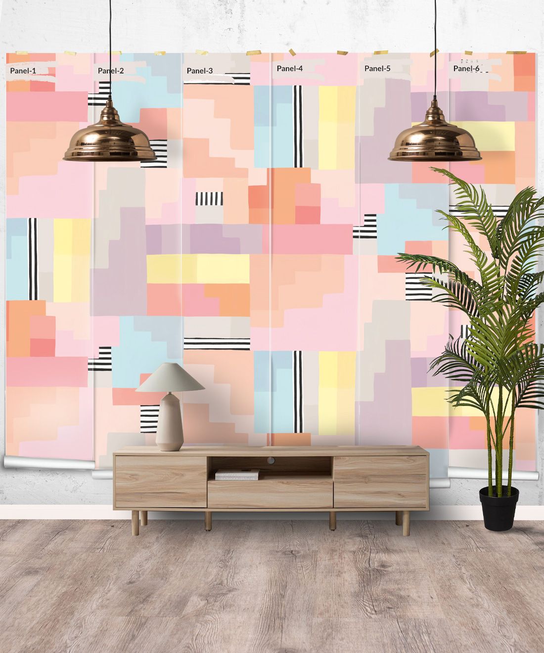 Stepping Up Mural • Pastel Line • Panels