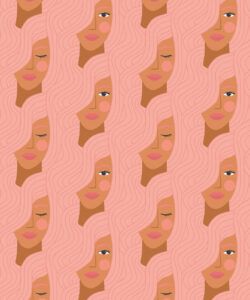 Stronger Together Wallpaper • Peach • Swatch