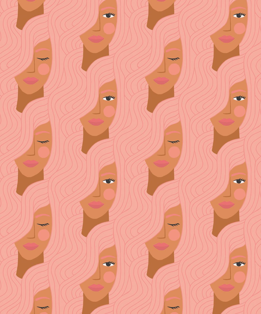 Stronger Together Wallpaper • Peach • Swatch