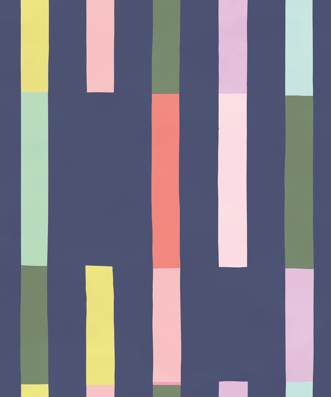 Sweet Rainbow Stripe Wallpaper • Navy • Swatch