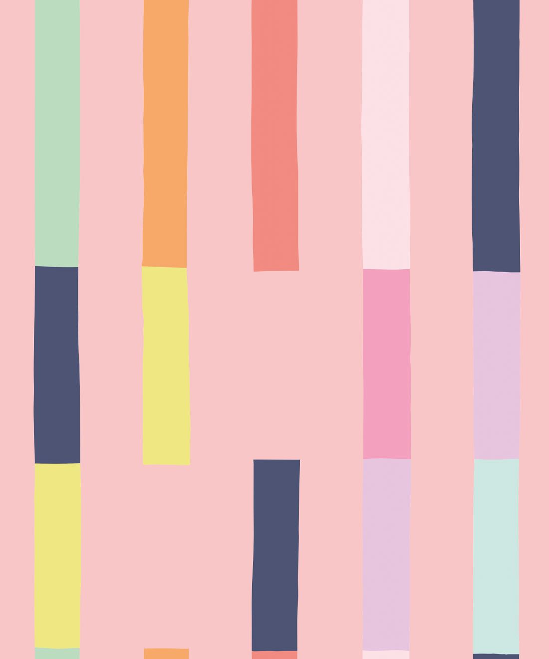 Sweet Rainbow Stripe Wallpaper • Peach • Swatch