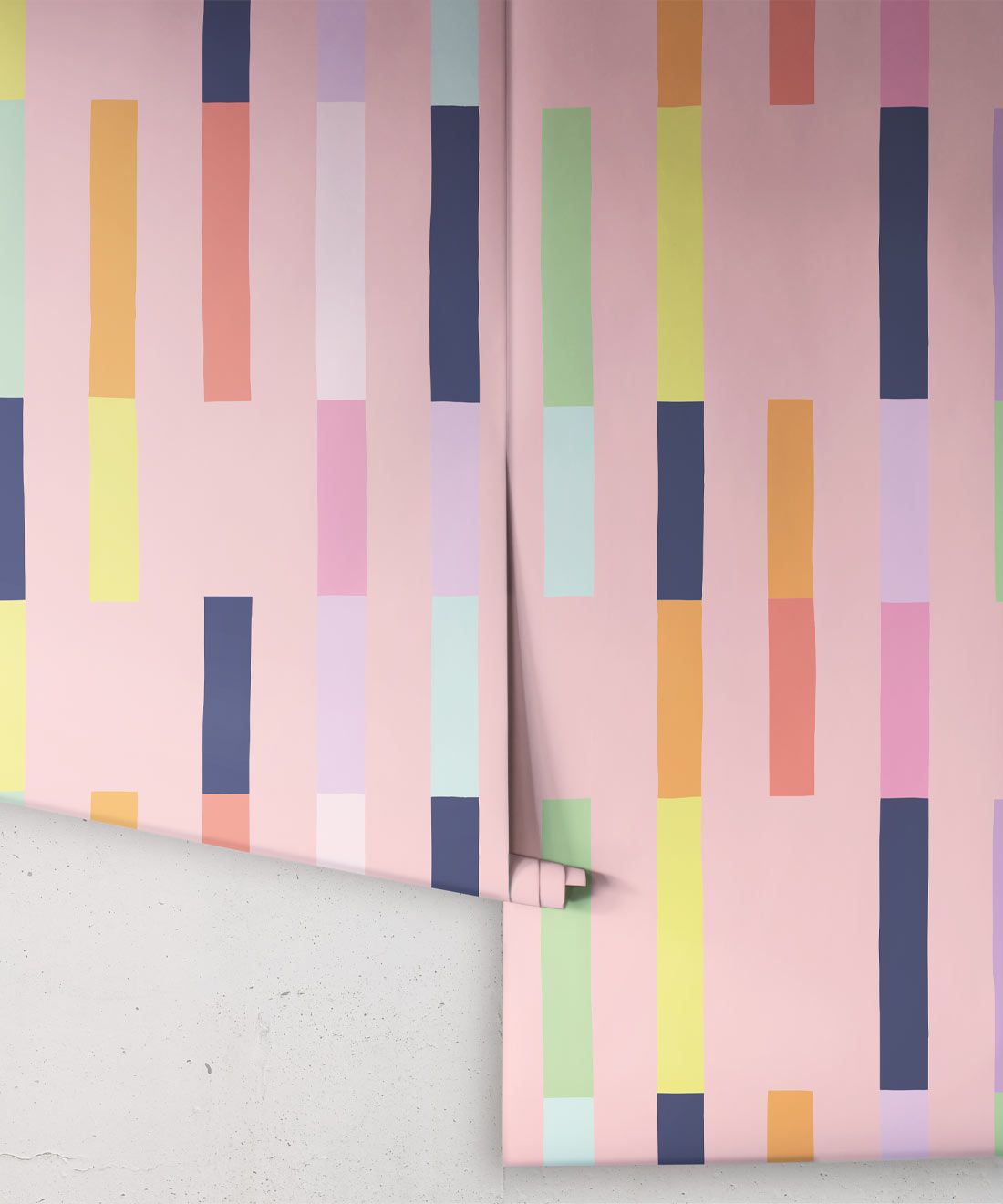 Sweet Rainbow Stripe Wallpaper • Peach • Rolls