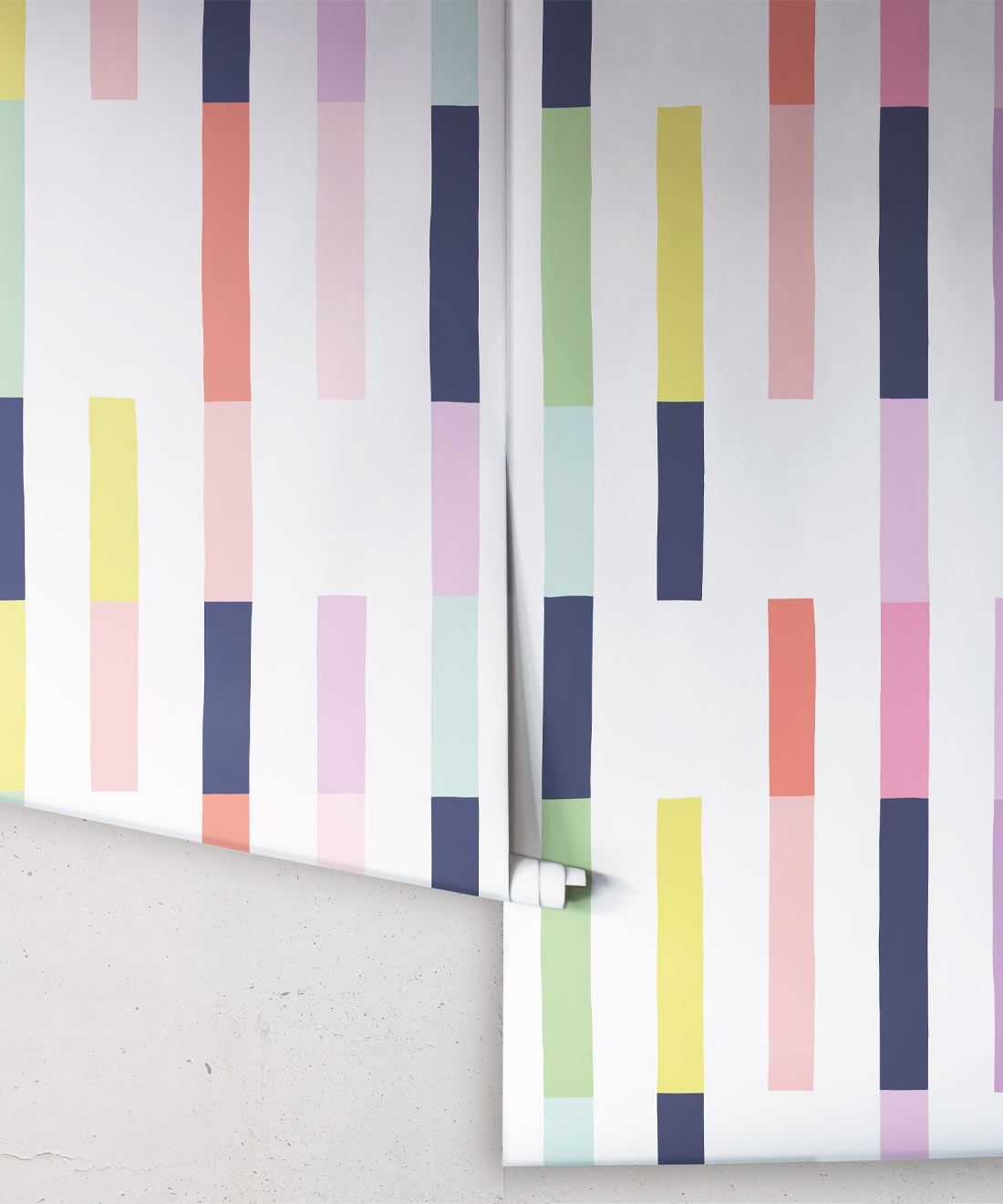 Sweet Rainbow Stripe Wallpaper • White • Rolls
