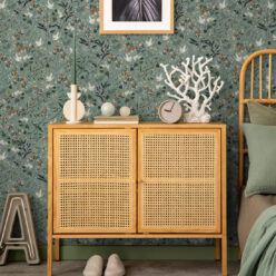 Bespoke Cranes Wallpaper • Blue • Insitu