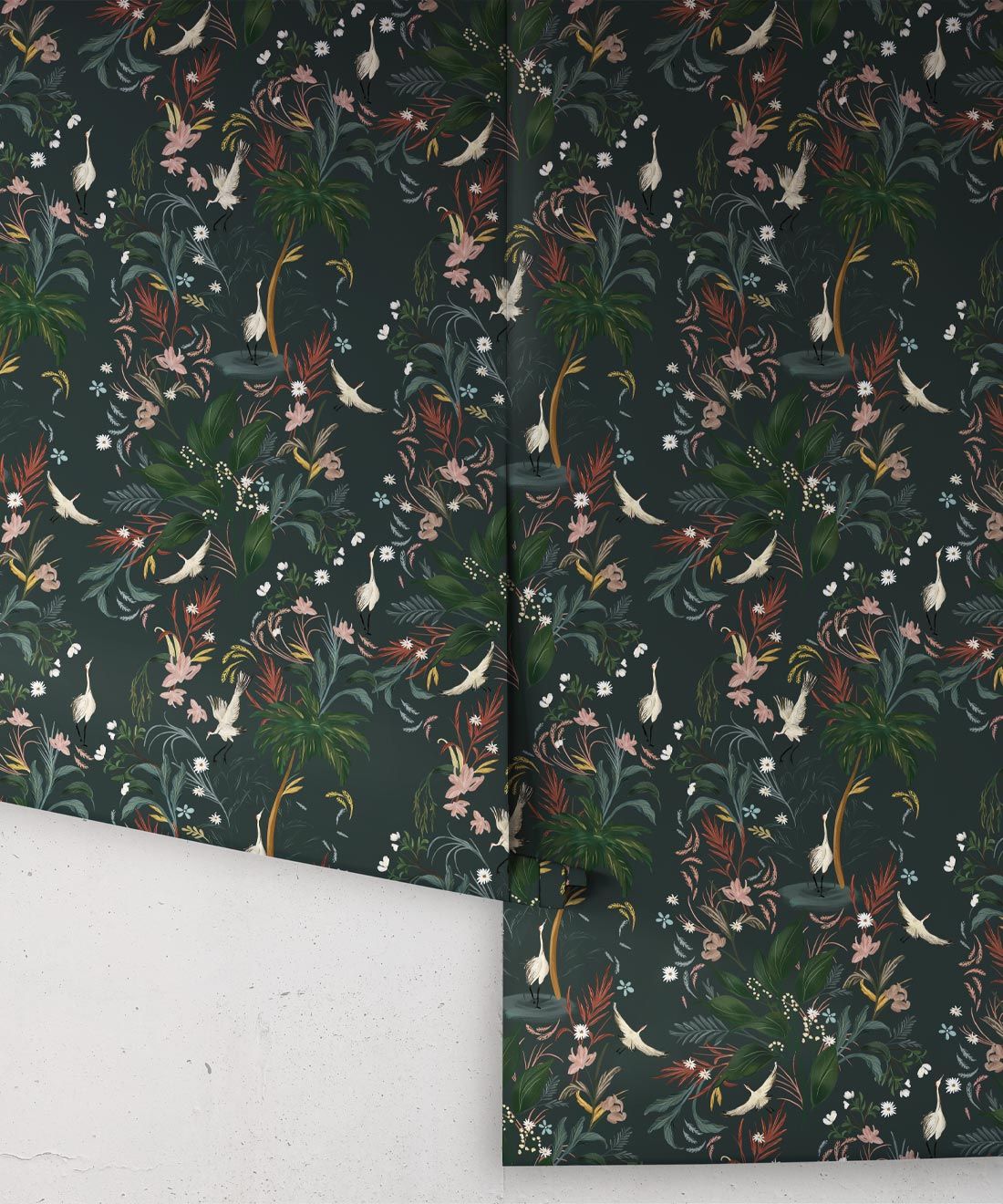 Herons Wallpaper • Navy • Rolls