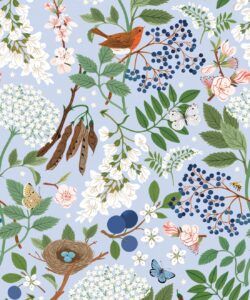 Flowering Trees Wallpaper • Duck Egg • Swatch