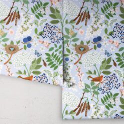 Flowering Trees Wallpaper • Duck Egg • Rolls