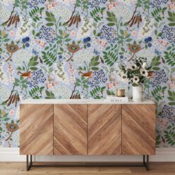 Flowering Trees Wallpaper • Duck Egg • Insitu