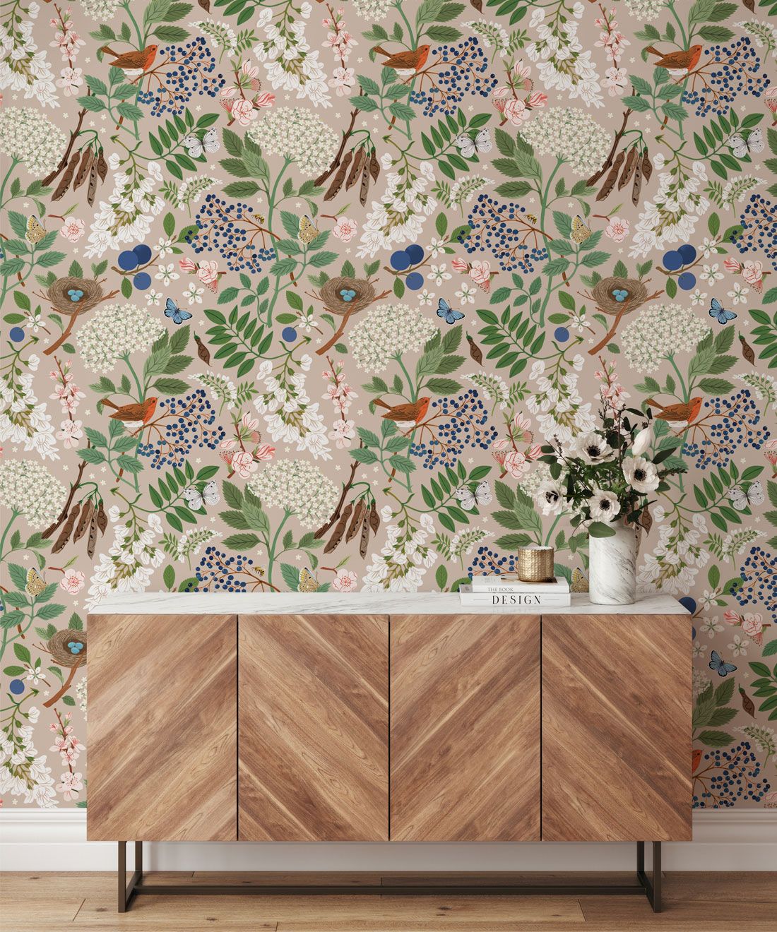 Flowering Trees Wallpaper • Linen • Insitu