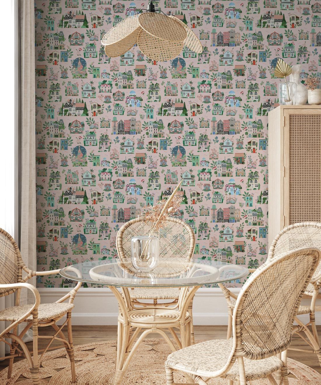 Charming Floral Print Natural Nude Non Woven Wallpaper Australia