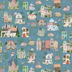 Around The World Wallpaper • French Blue • Swatch