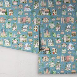 Around The World Wallpaper • French Blue • Rolls