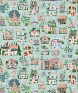Around The World Wallpaper • Mint • Swatch