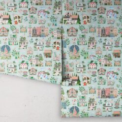 Around The World Wallpaper • Mint • Rolls