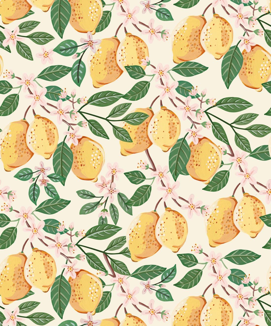 Lemons Wallpaper • Linen • Swatch