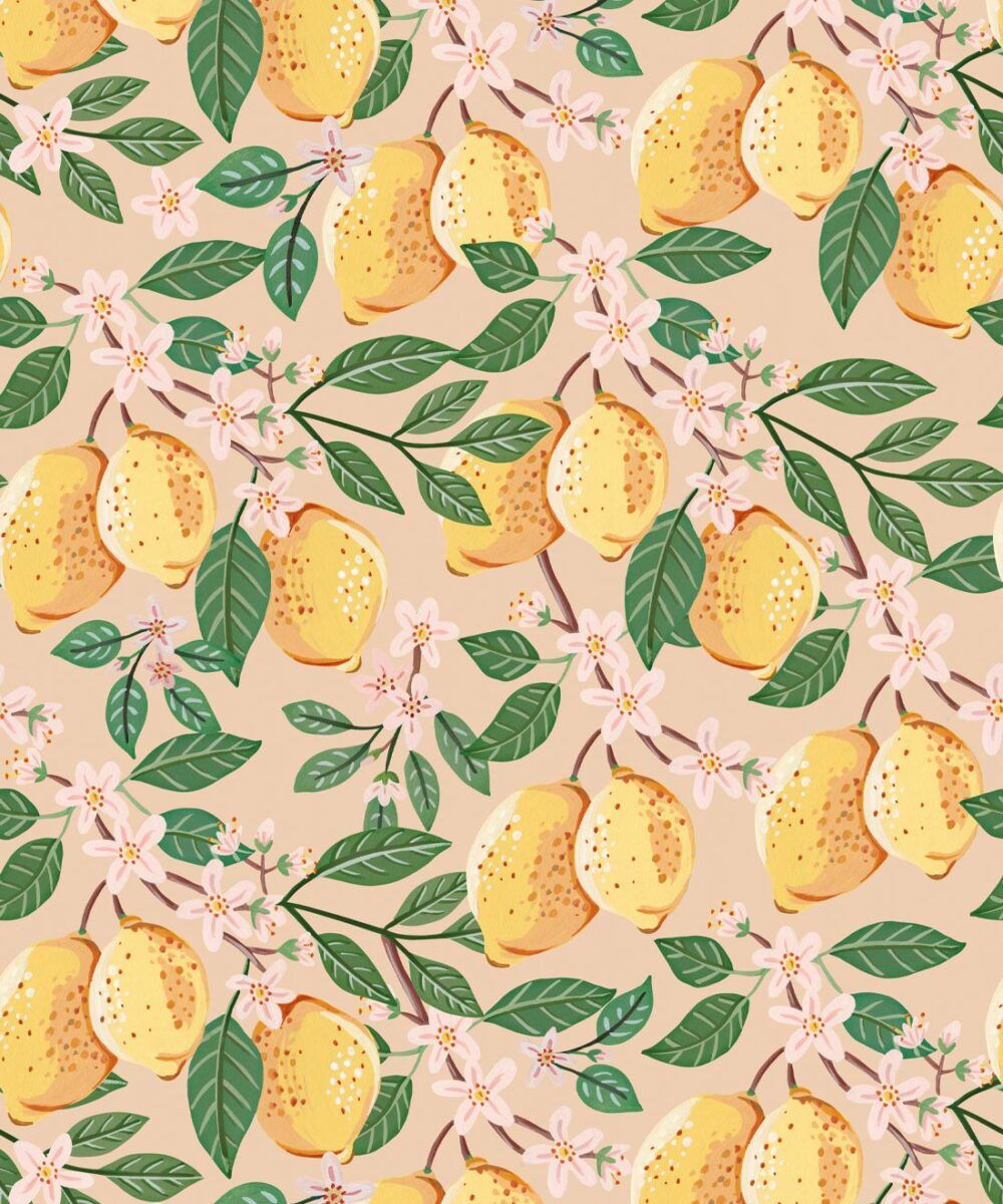 Lemons Wallpaper • Fruit Tree Wallpaper • Milton & King USA